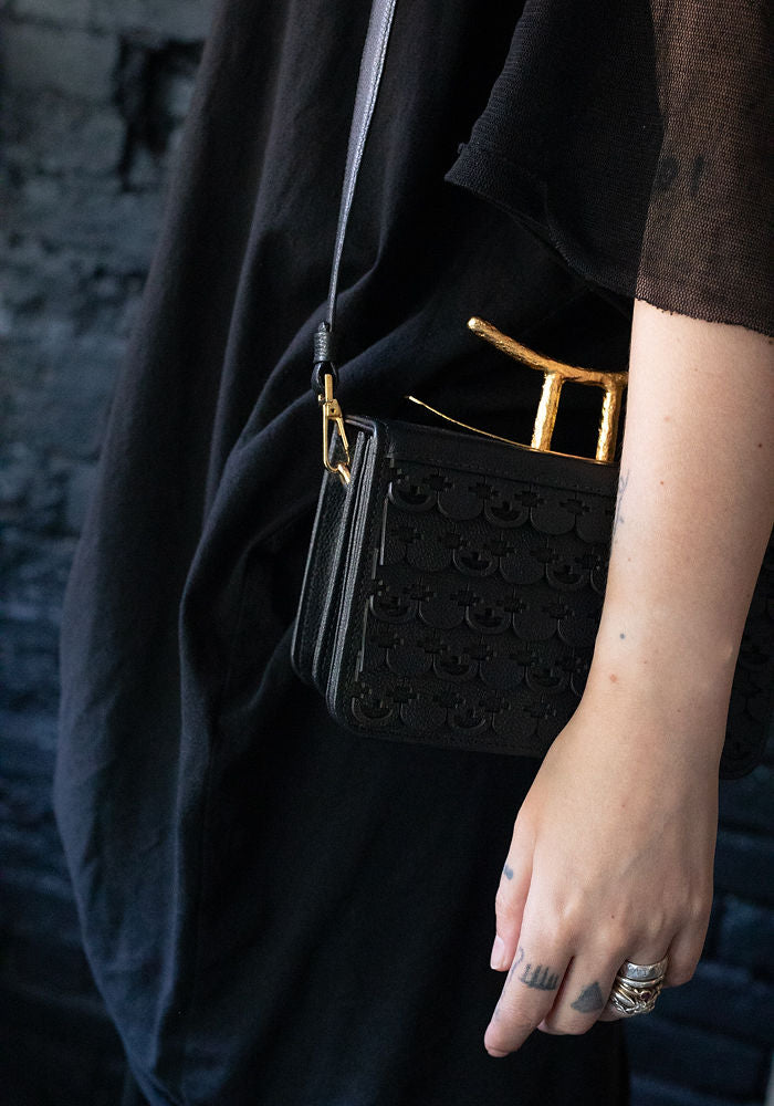 Rectangle Black Leather Clutch