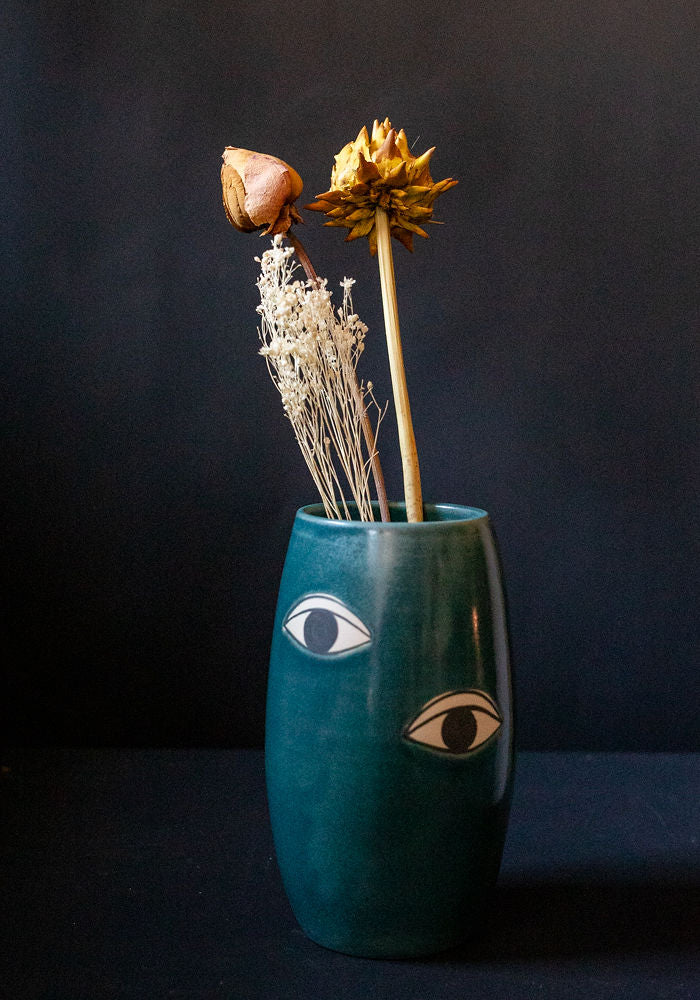 Marine Ceramic Eyes Vase