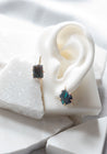 Variance Objects 14K-18K Gold Dark Australian Opal Hook Earrings