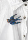 Trovelore Embroidered Singing Swallow Pin