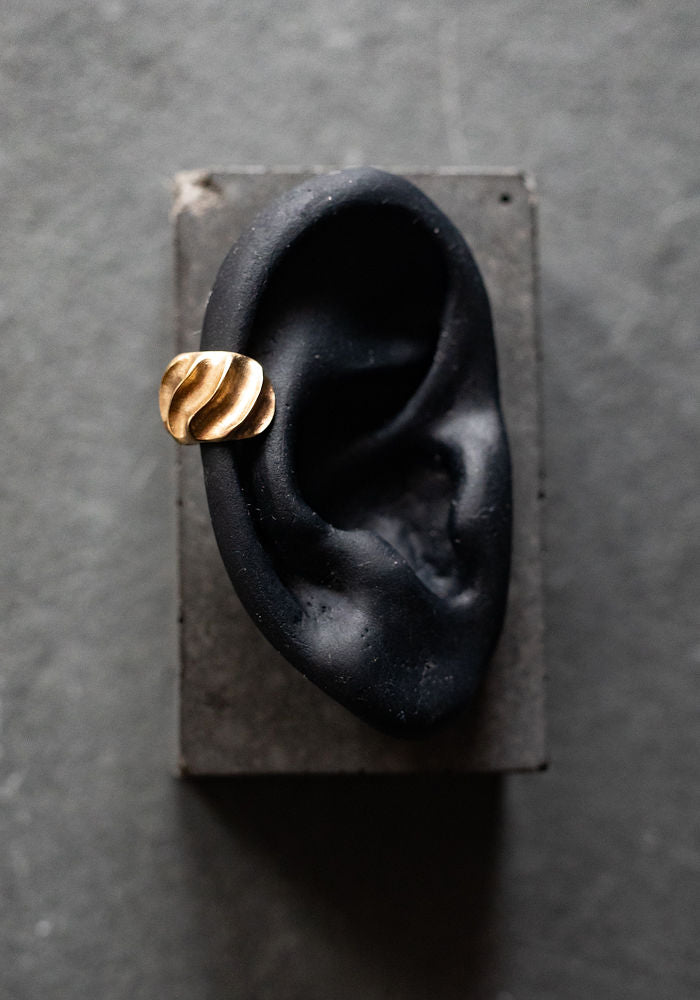 Single Brass Anemone Ear Cuff