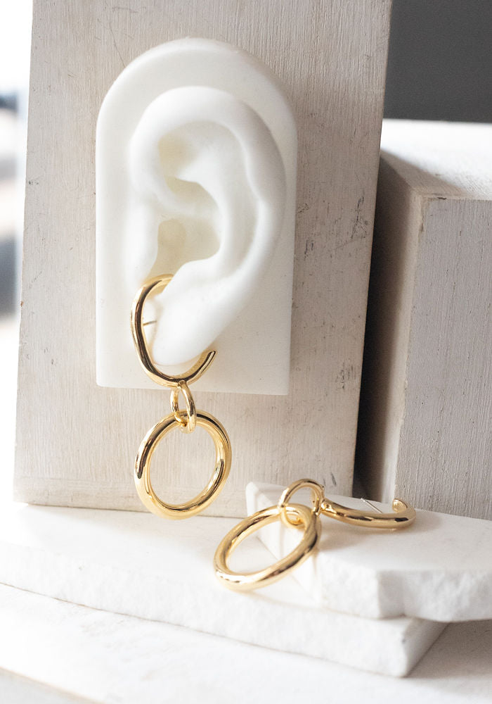 Gold Plated Bronze Latch Earring