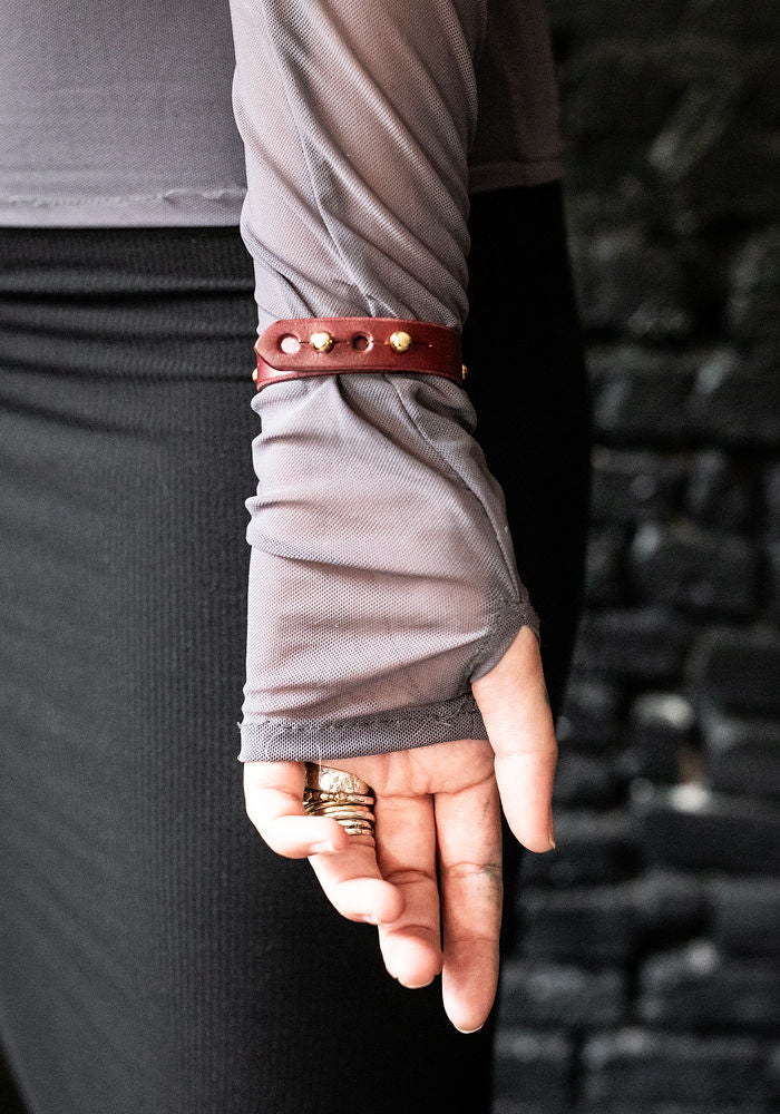 Merlot Leather Stacking Cuff