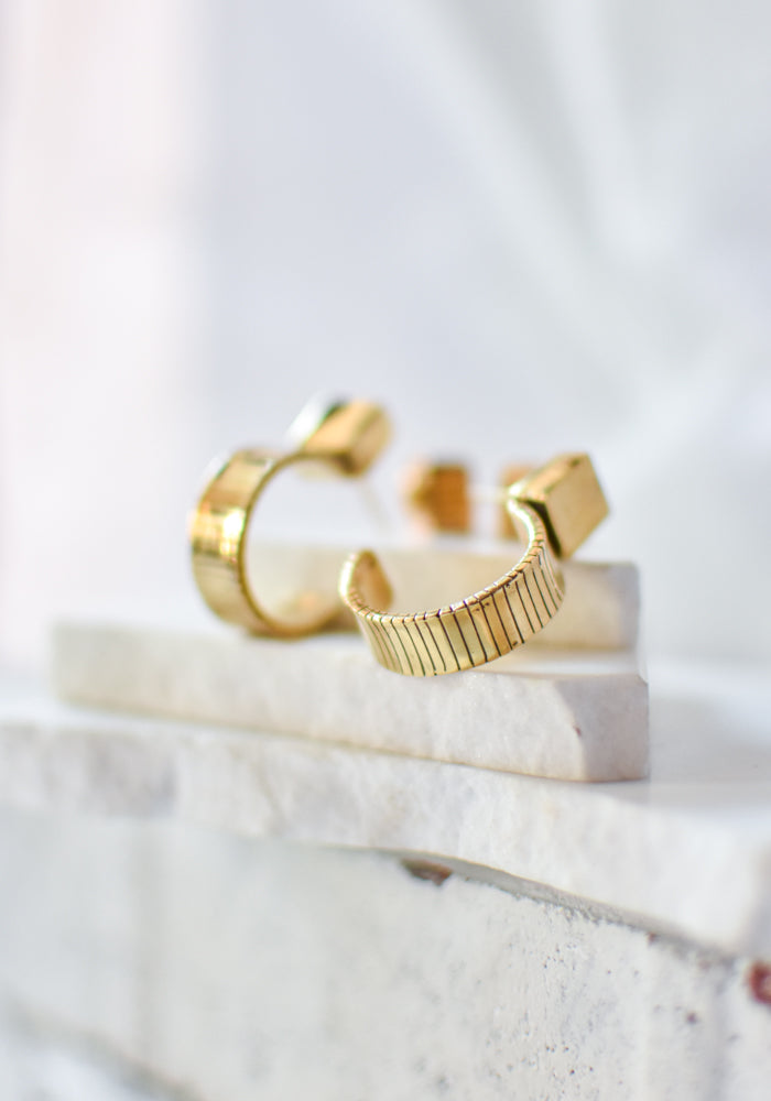 Gold Plated Bronze Exploro Hoops