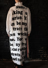 Karien Belle Black, Silver and Taupe Stripe Long Black Poetry Shirt Dress