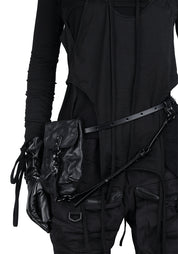 Eze Black Leather Crossbody/Belt Phone Bag