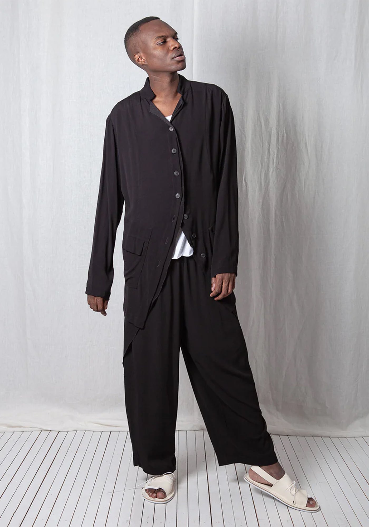 Georgette Fluid Penguin Coat