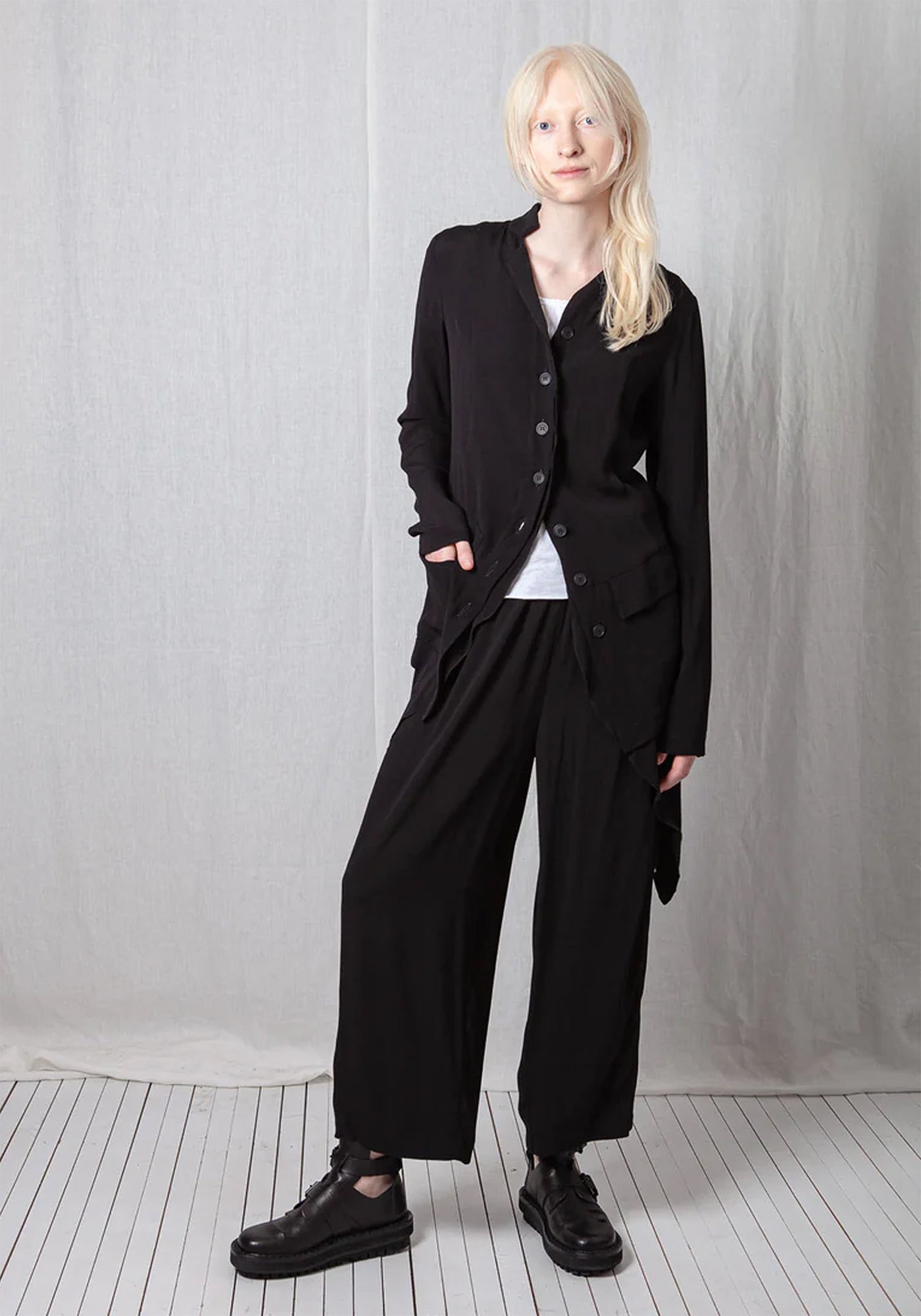 Georgette Fluid Penguin Coat