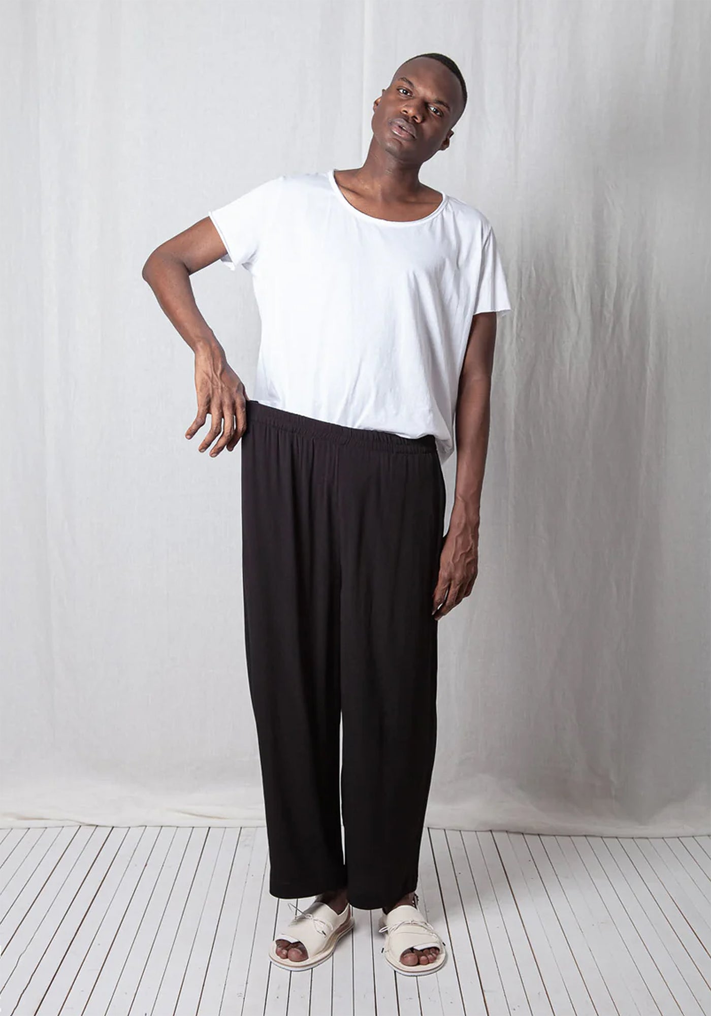 Crepe Georgette Casual Pull-On Trousers