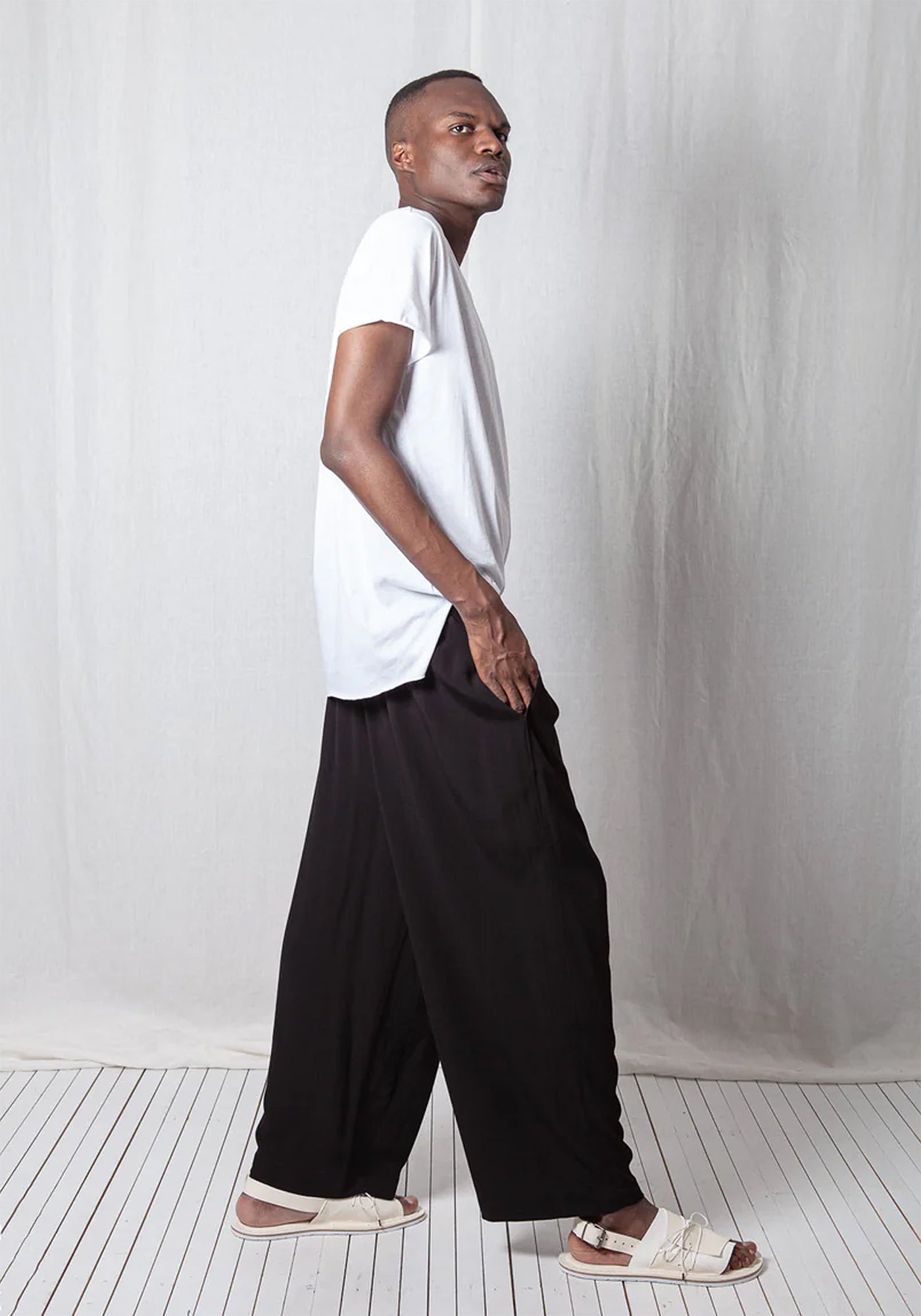 Crepe Georgette Casual Pull-On Trousers