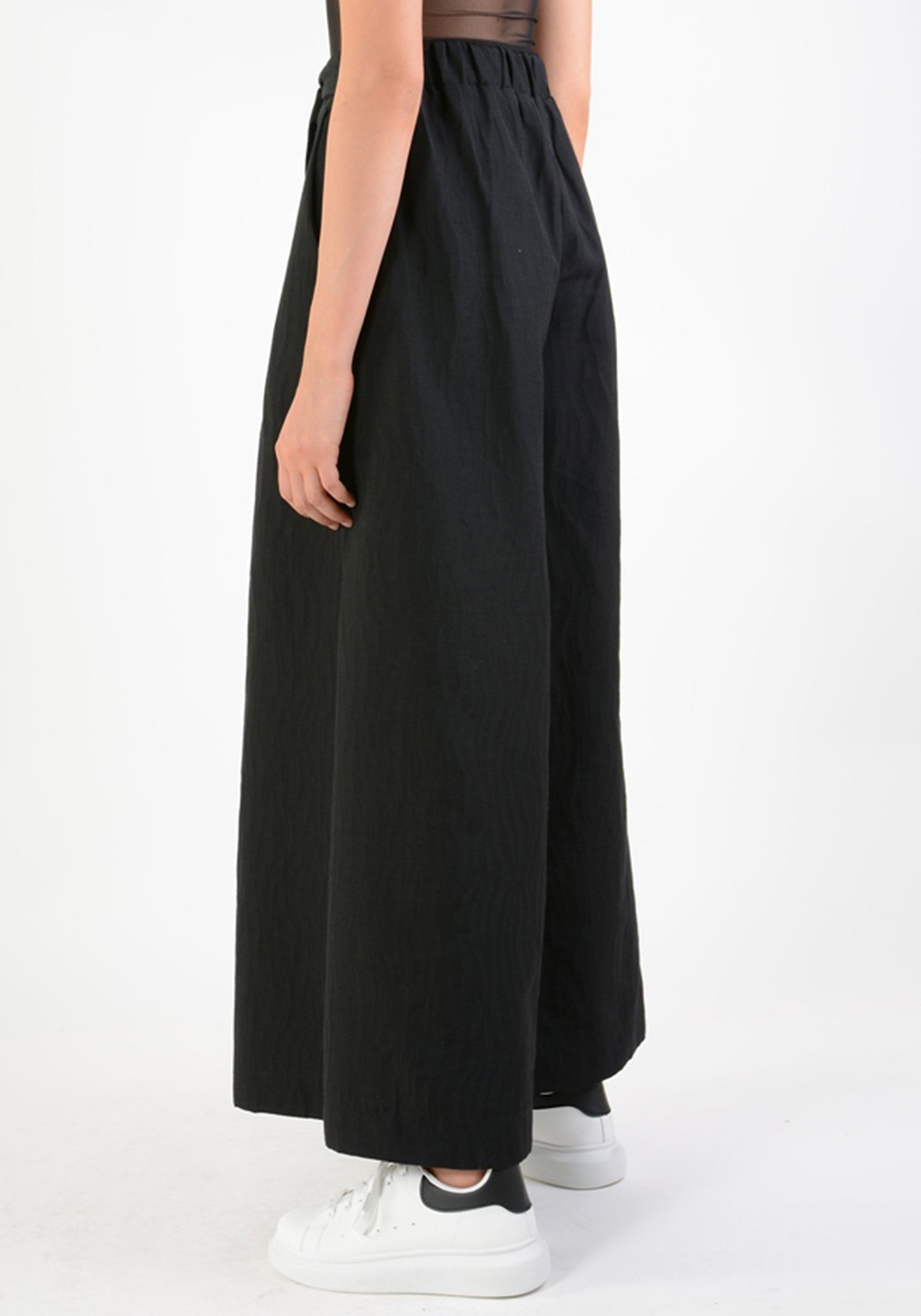 High Waisted Tie Waist Wide Leg Pants