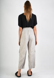 Side Ruche Detail Balloon Leg Pants in BLACK Only