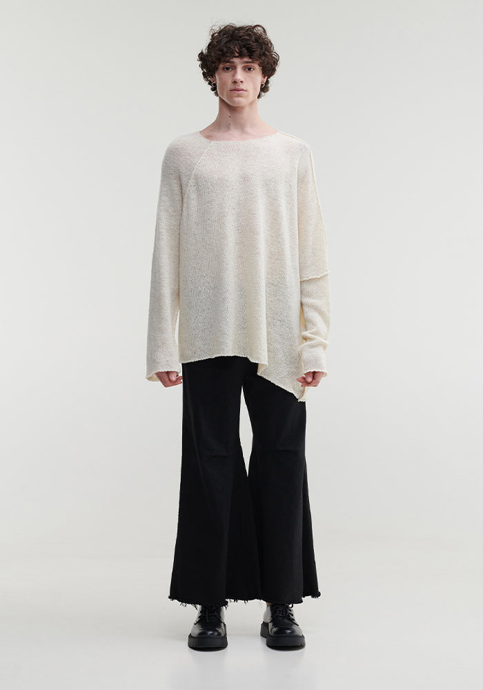 Altitud Oversized Wool and Silk Blend Sweater in ECRU or BROWN