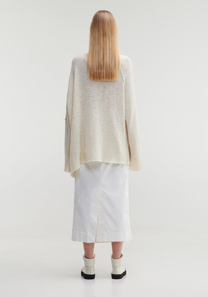 Altitud Oversized Wool and Silk Blend Sweater in ECRU or BROWN