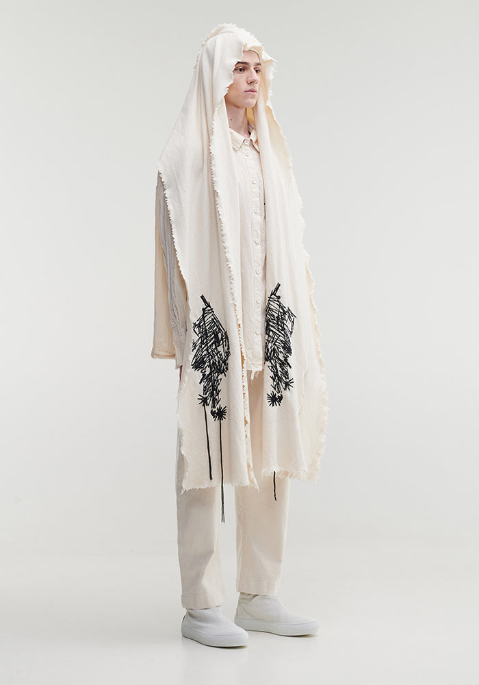 Himeto Wool Blend Embroidered Snood