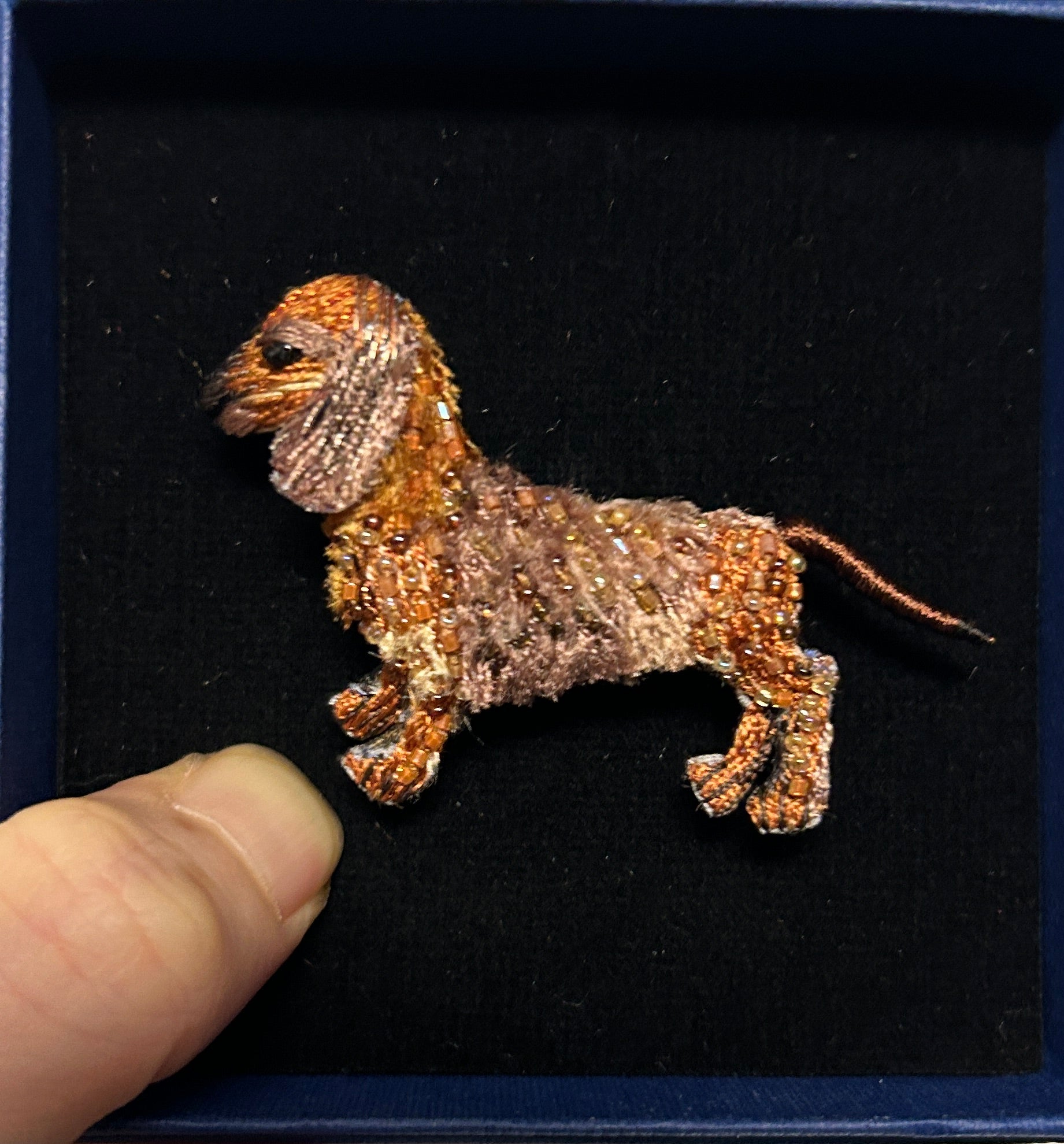 Canela Dachshund Embroidered Pin