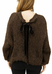 Mocca Alpaca Tie Detail Pullover - December Thieves