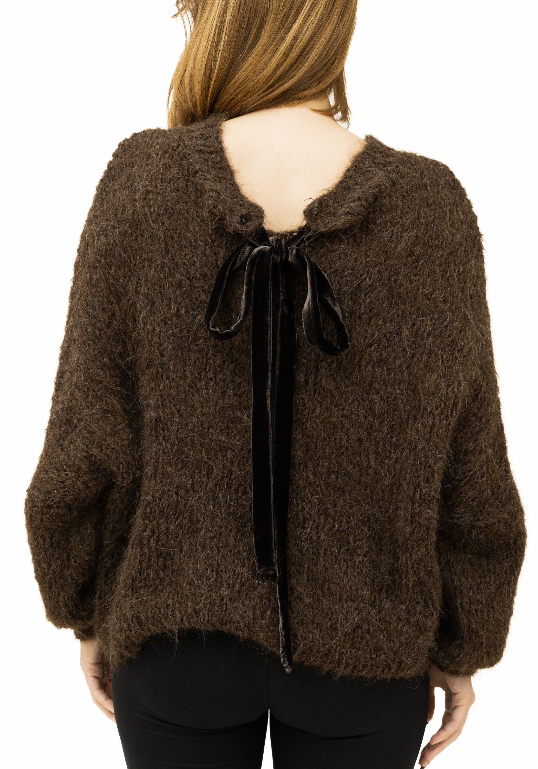 Mocca Alpaca Tie Detail Pullover - December Thieves