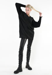 Metallic Coated Wool Blend Sweater