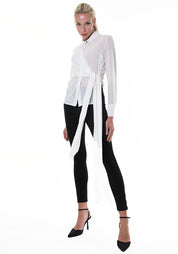 Sheer Tie Waist Blouse