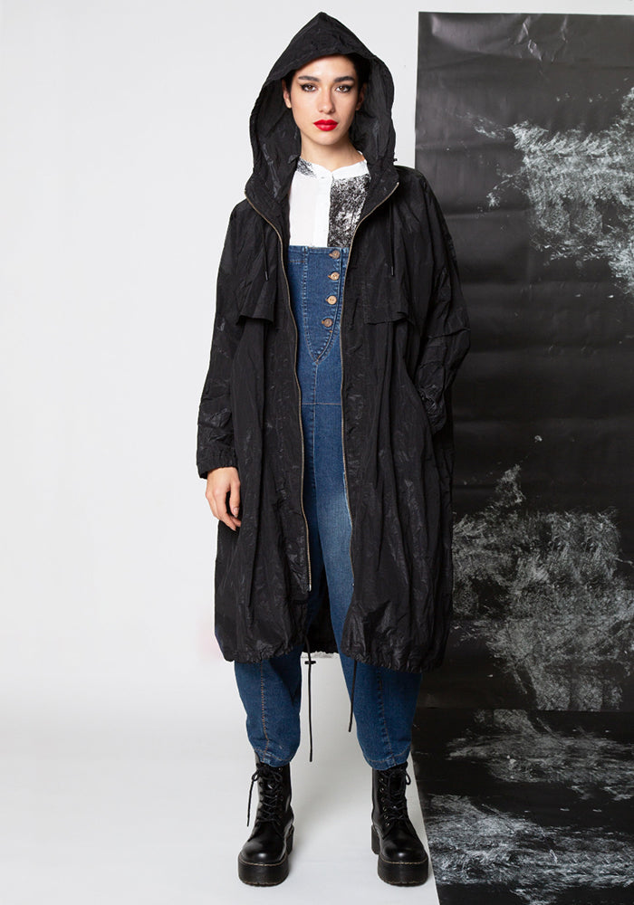 Oversized Drop Shoulder Hooded Jacket