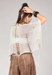 NB 2155 Meah Open Knit Drop Shoulder Cropped Sleeve Top - December Thieves