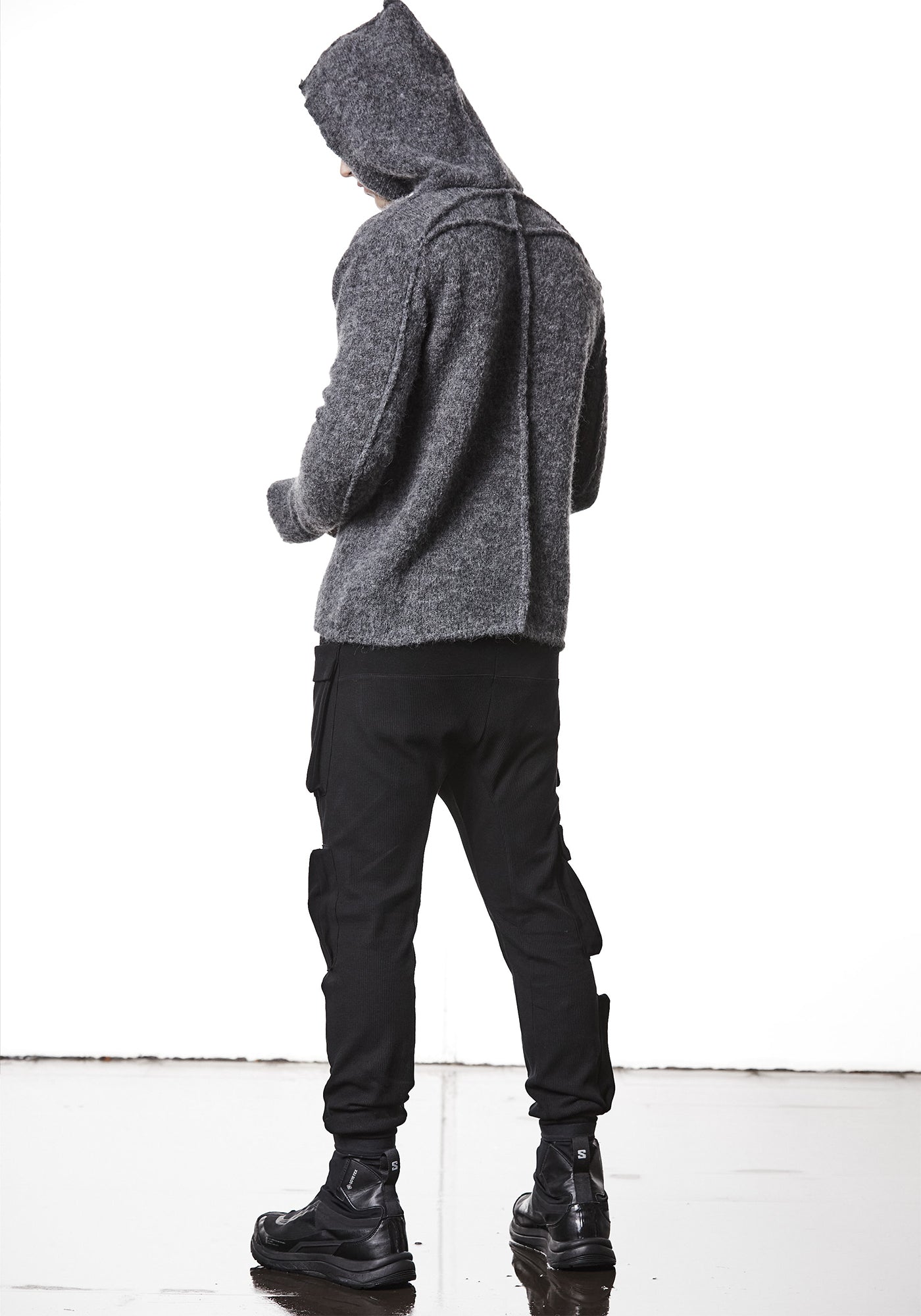 Center Seam Alpaca Blend Knit Hoodie - December Thieves