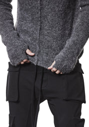 Center Seam Alpaca Blend Knit Hoodie - December Thieves