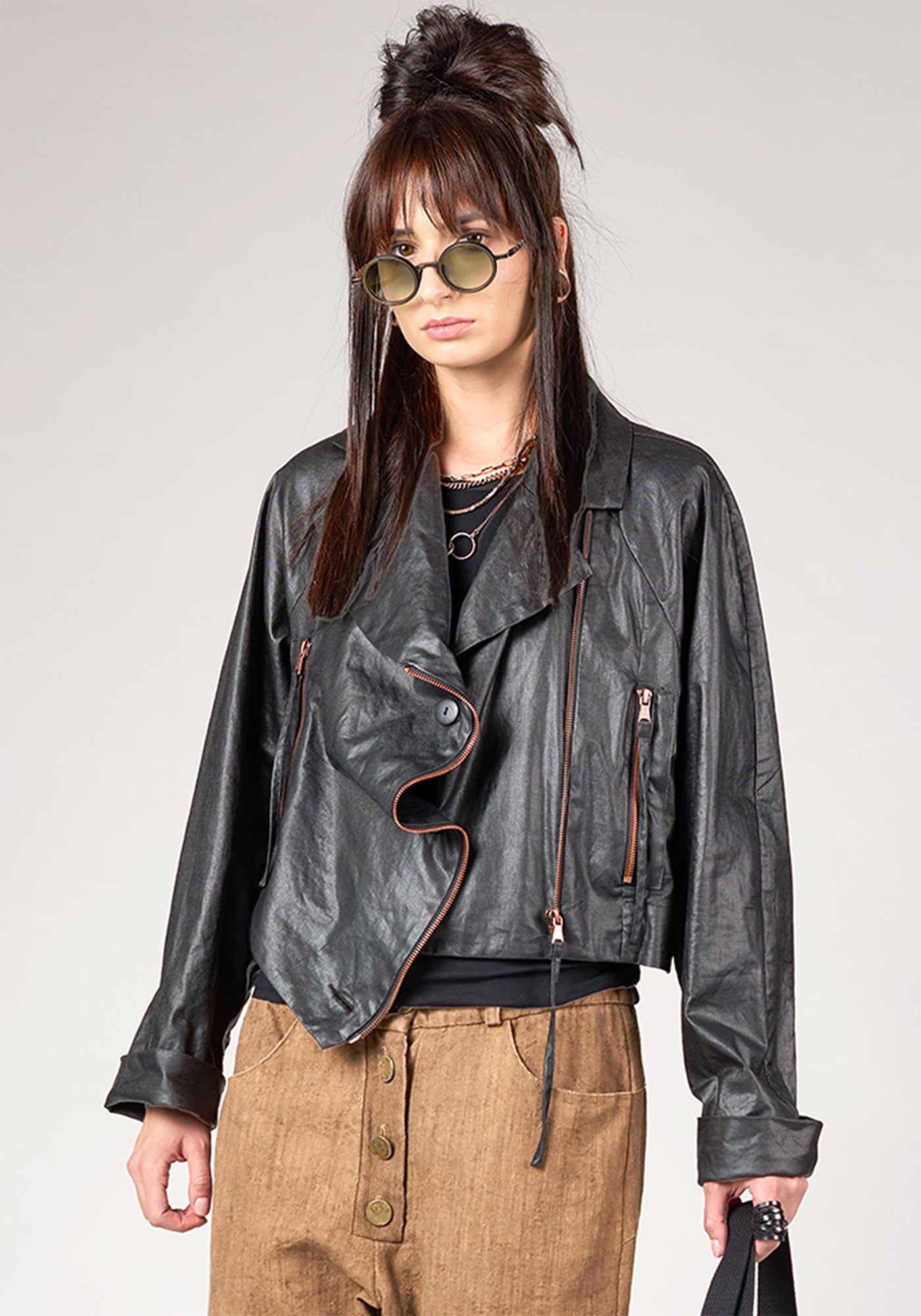 NB 2130 Myra Coated Cropped Jacket - December Thieves