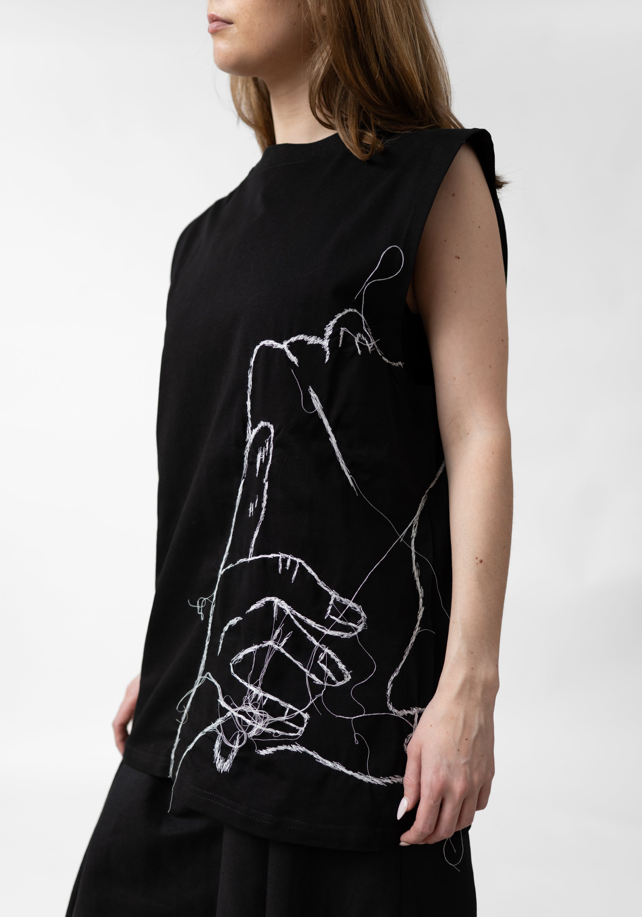 Embroidered Face Jersey Tank - December Thieves