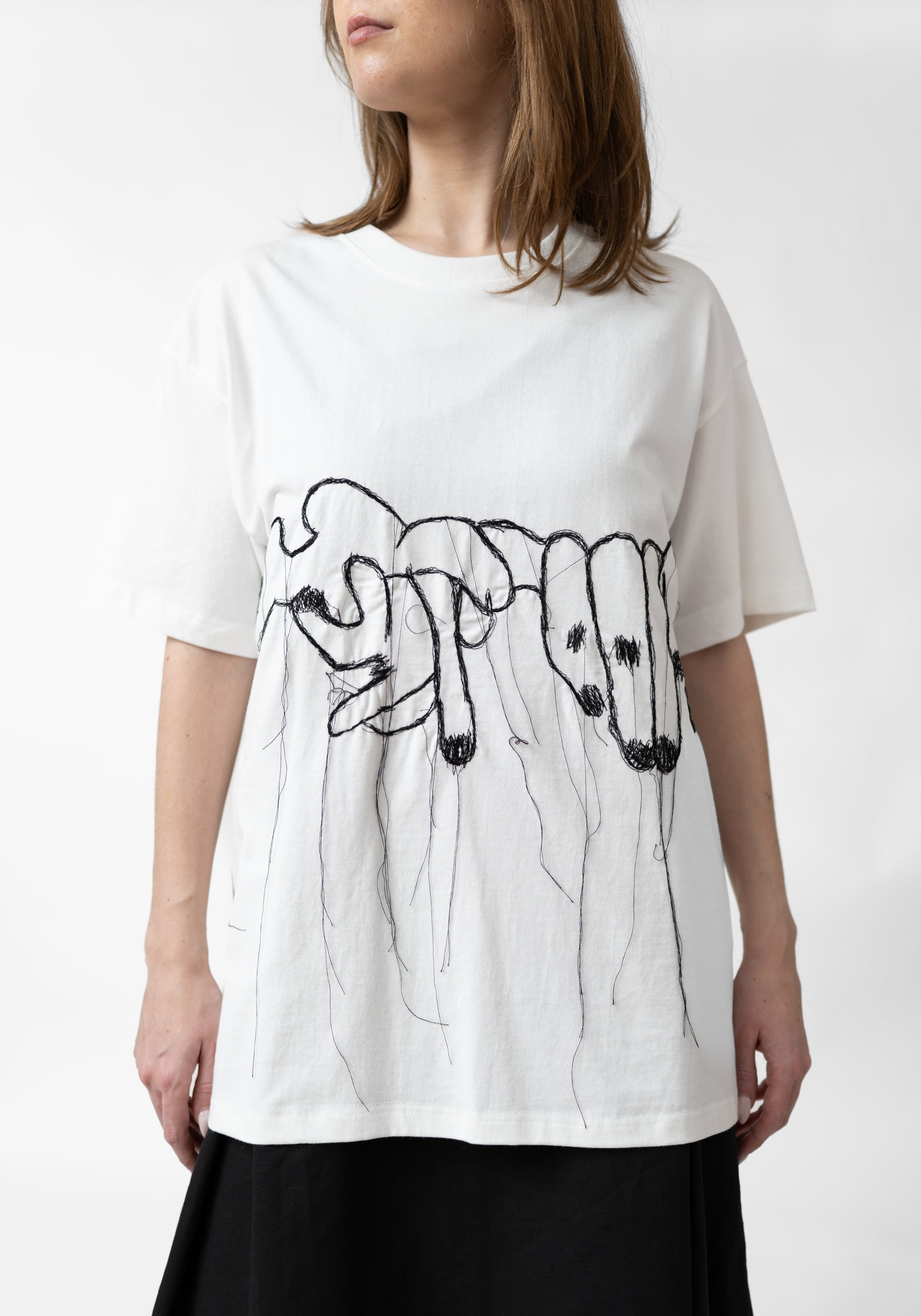 Embroidered Hands Drop Shoulder Jersey T-Shirt - December Thieves