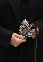 Silver Tone Antique Heart Locket Necklace