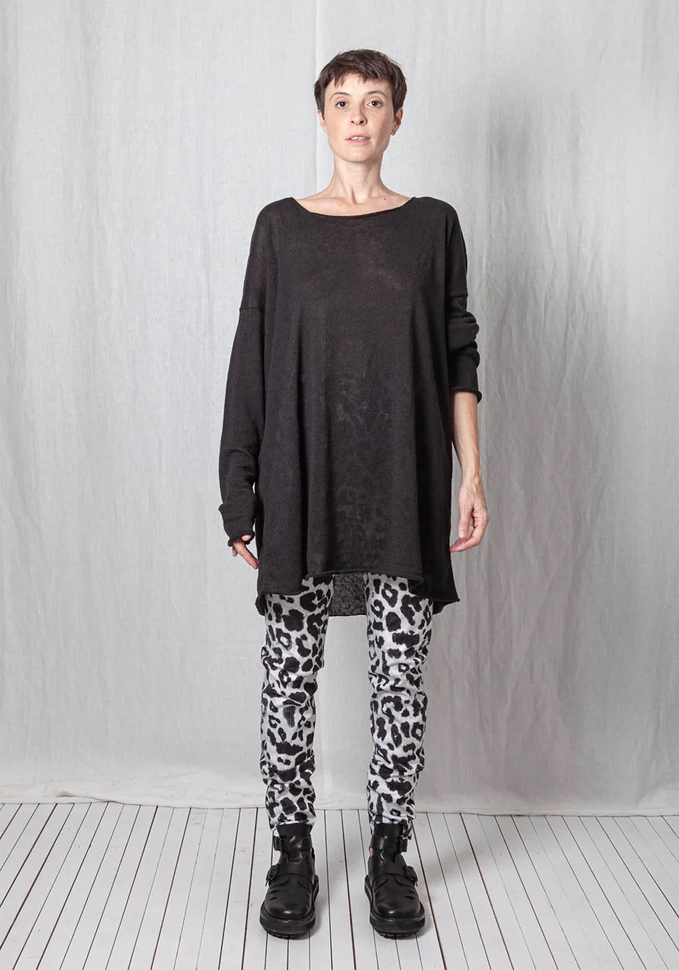 Linen Cotton Oversized Knit Pullover