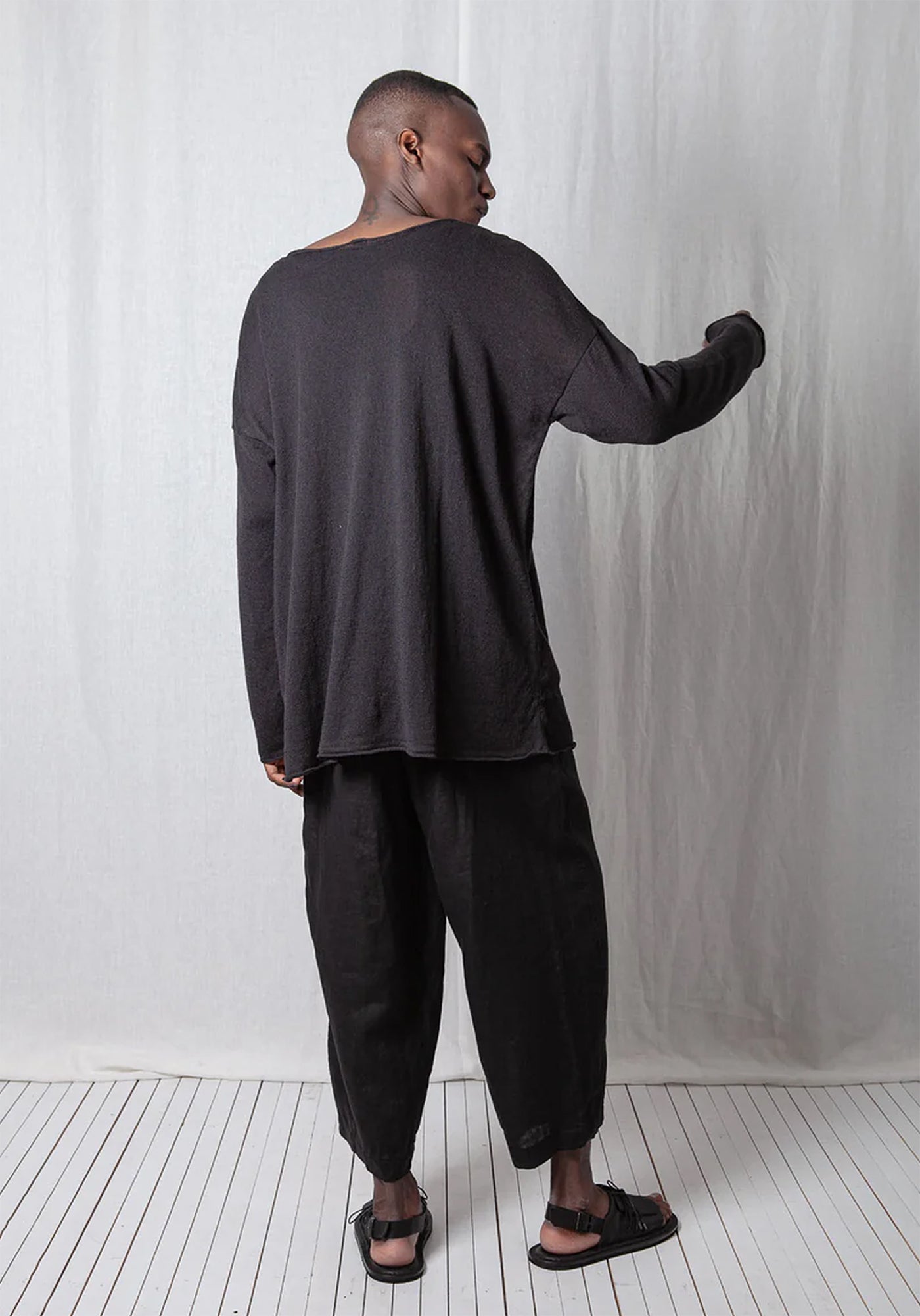 Linen Cotton Oversized Knit Pullover