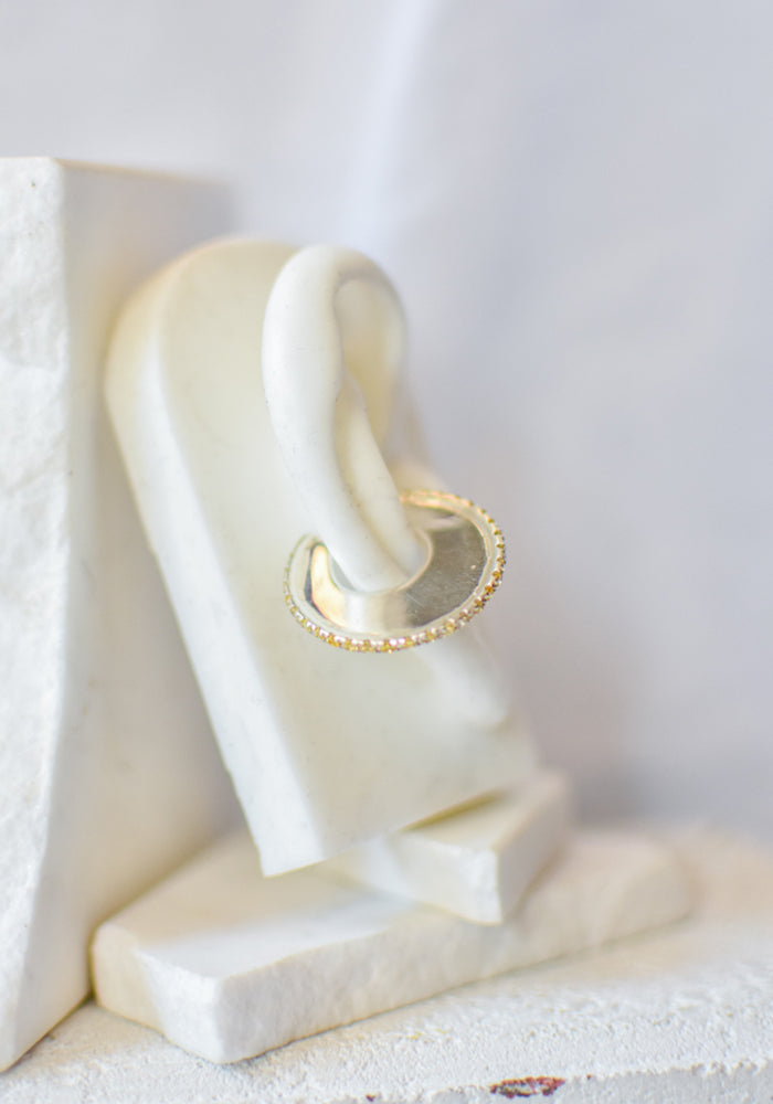 Pave Sterling Silver Eclipse Ear Cuff