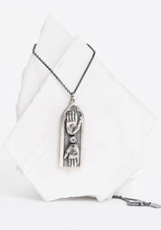 Oxidized Sterling Sapphire Connection Arch Necklace - December Thieves