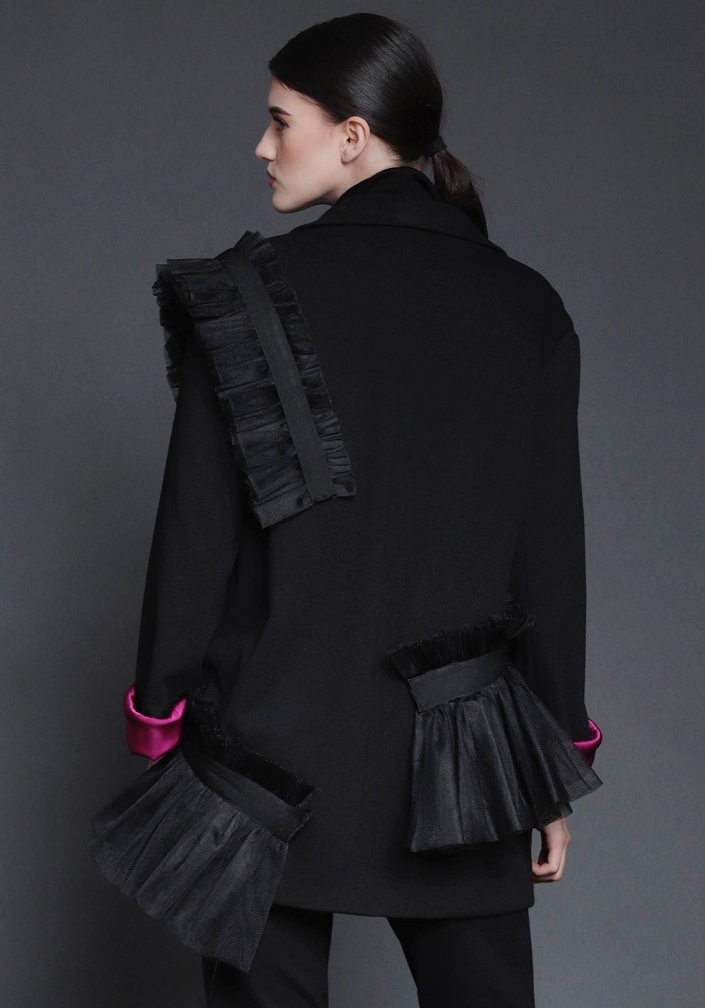 Detachable Tulle Ruffle Jacket