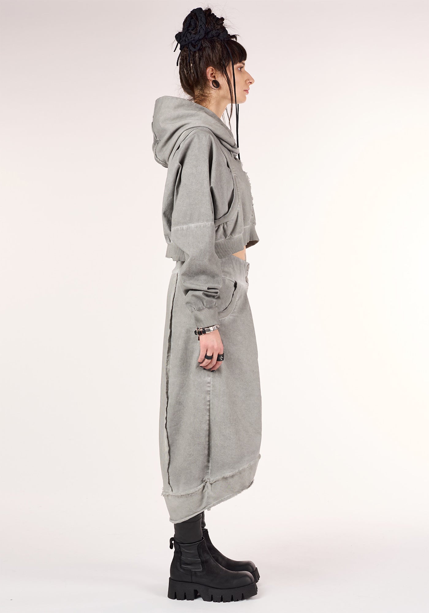 Sus Drop Shoulder Cropped Hoodie