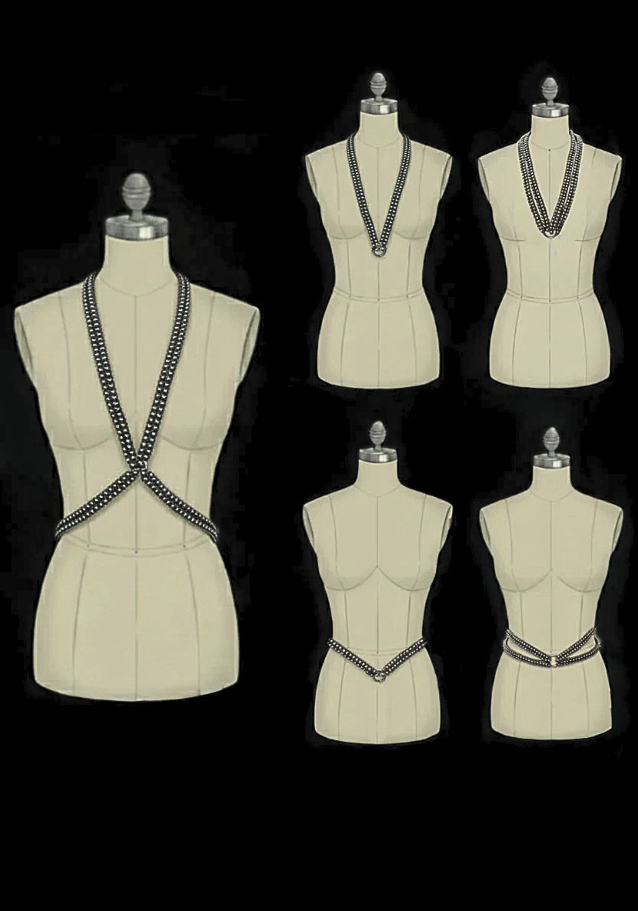 Antique Gold Tone X-Neck Harness - December Thieves