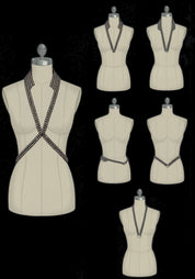 Jet Black V-Neck Harness with Collar Stand - December Thieves