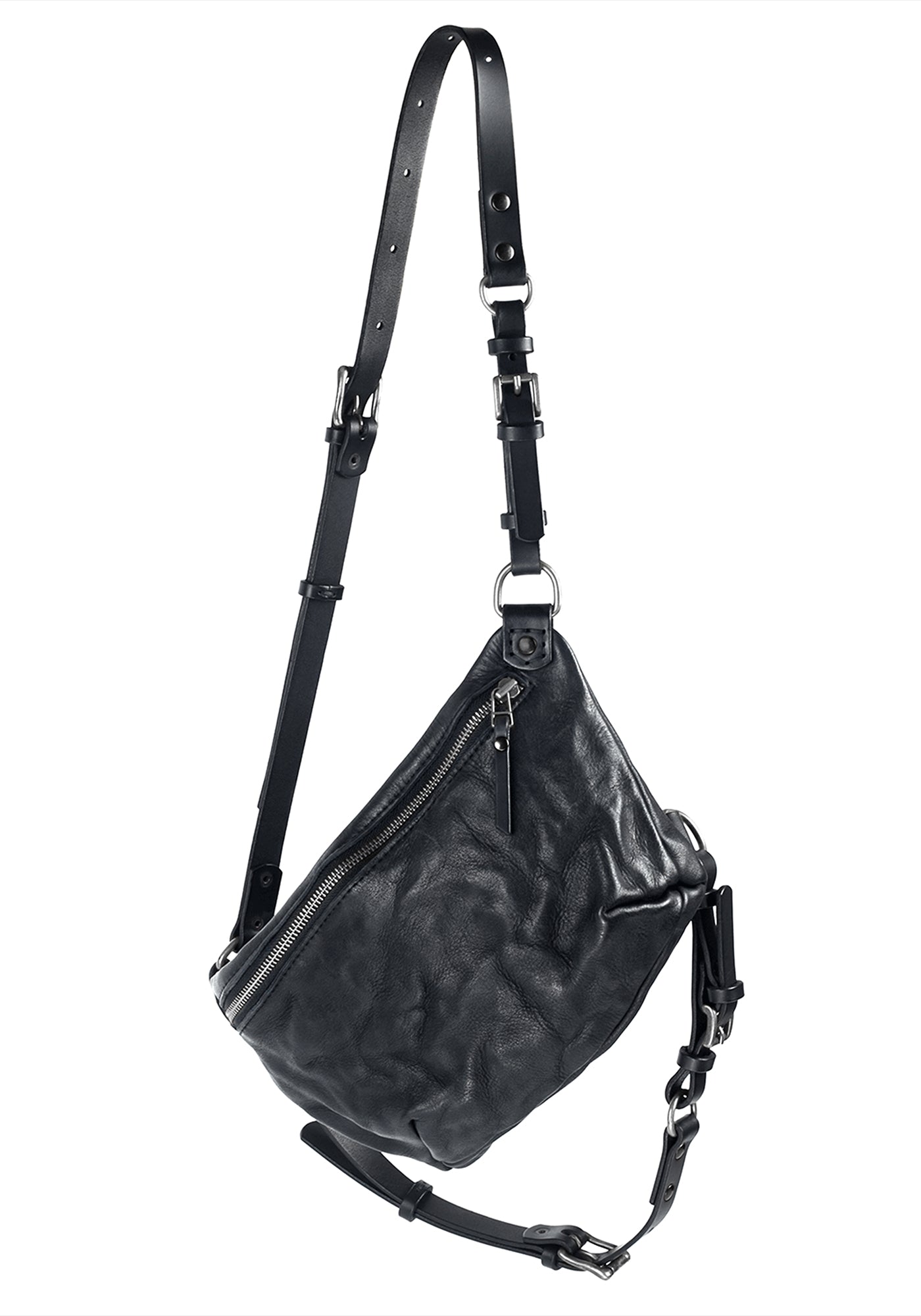 Tamiko Black Leather Crossbody/Belt Bag