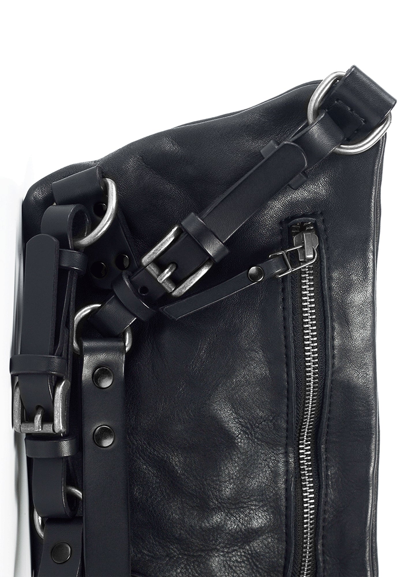 Tamiko Black Leather Crossbody/Belt Bag