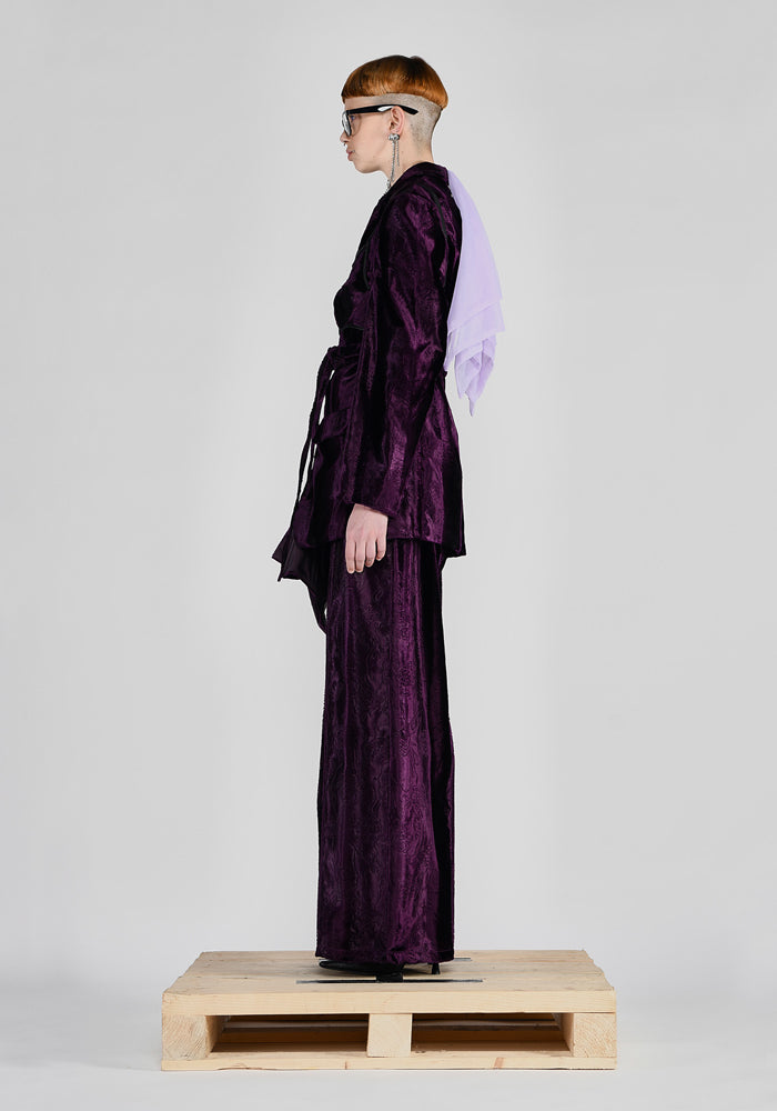 Barbara Bologna Asymmetric Purple Velvet Blazer | December Thieves