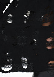 Distressed Flared Wool Blend Dress