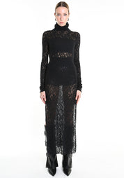 Distressed Wool Blend Maxi Dress