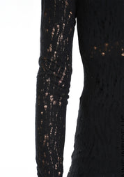 Distressed Wool Blend Maxi Dress