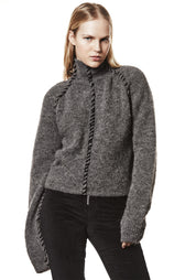 Contrast Stitch High Neck Knit Pullover - December Thieves
