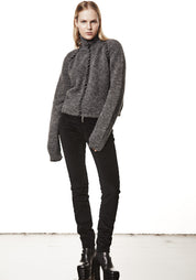 Contrast Stitch High Neck Knit Pullover - December Thieves