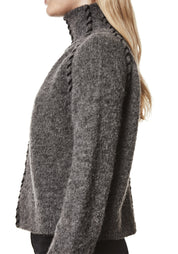 Contrast Stitch High Neck Knit Pullover - December Thieves