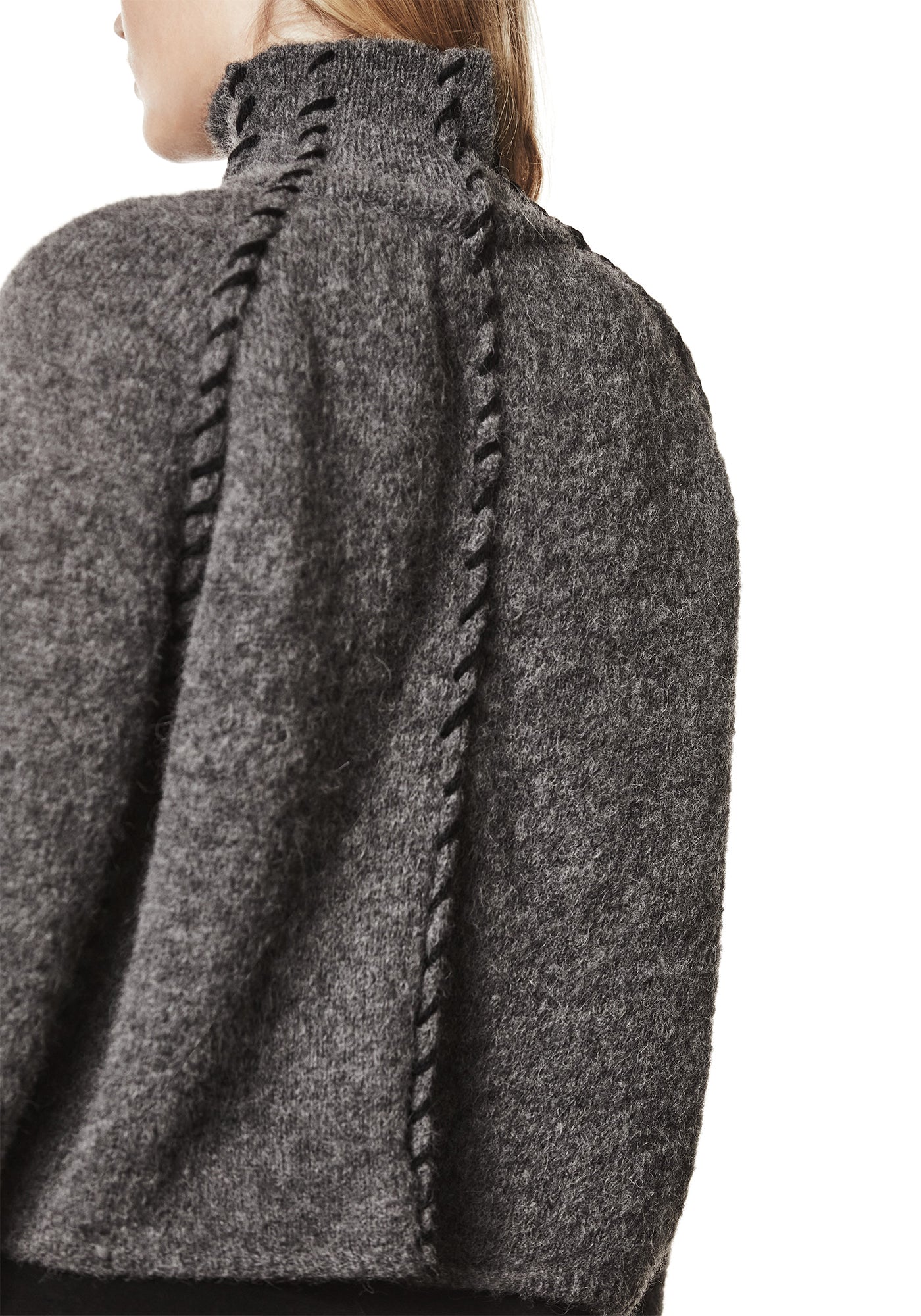 Contrast Stitch High Neck Knit Pullover - December Thieves